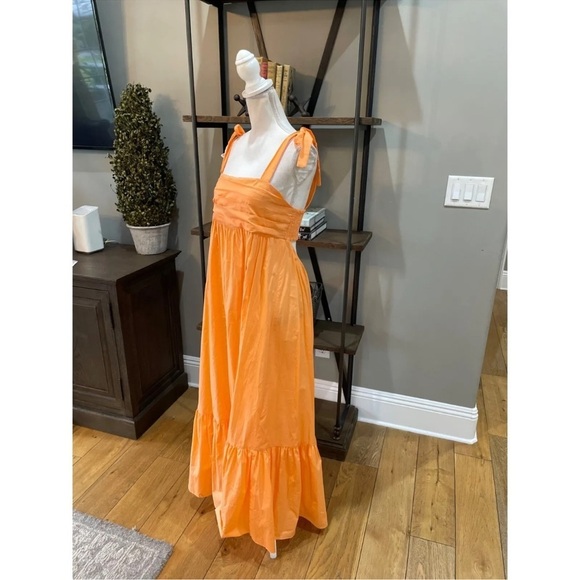 Misa Los Angeles Serafina Maxi Dress, Size XS, NWT Color is Tangerine - Picture 5 of 17